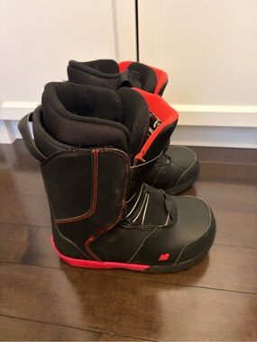 K2 Kids Black and Red Snow Boots